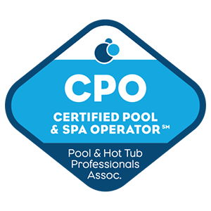 Certified Pool & Spa Operator badge from the Pool & Hot Tub Professionals Association